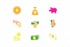 Money icons set Product Image 1