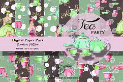 Tea party. Digital Paper pack Product Image 1