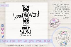 For God So Loved the World Cross SVG Cut File LL022B Product Image 1