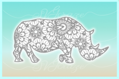 Rhinoceros Rhino Mandala Zentangle SVG DXF EPS PNG files Product Image 1