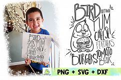 Bird and his Hamburger Hand Drawn SVG Kitchen Design Product Image 1