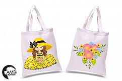 Summer Bees, Summer girls clipart, graphics, illustrations AMB-1054 Product Image 2