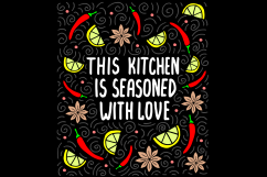 This kitchen is seasoned with love svg, kitchen svg, cooking svg, cook svg, kitchen decor svg, kitchen towel svg Product Image 1