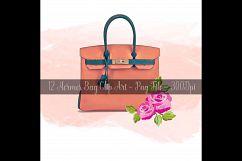 12 Painted Luxury Bags Clip Arts, Fashion and Roses Clip Art Product Image 9