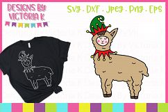 Elf Llama, Christmas, SVG, DXF, PNG Product Image 1