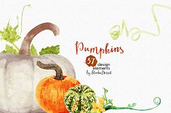 Pumpkins Watercolor Illustrations Product Image 2