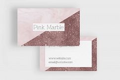Pink Marble and Glitter Business Card Template Product Image 2