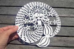 Mermaid paper cut SVG DXF  EPS files Product Image 5