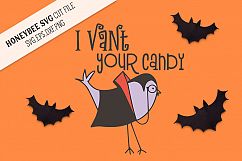 I Vant Your Candy Cute Vampire Halloween SVG Cut File Product Image 1