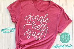 Jingle Bells Y&#039;all Hand Lettered SVG Product Image 1