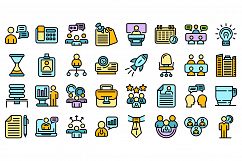 Meeting icons set vector flat Product Image 1