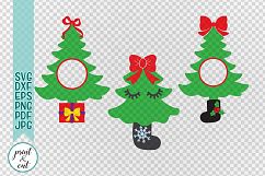 Toddler Baby Christmas tree face Monogram cutting print file Product Image 2