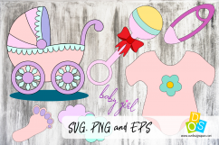 Baby Girl SVG, PNG and EPS Craft Bundle Product Image 1