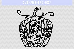 Pumpkin SVG Cut File, Autumn Papercut Template, DXF EPS PNG Product Image 2