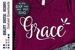 Grace SVG Faith SVG Hand Lettered SVG Bible Quotes Jesus Svg Product Image 1