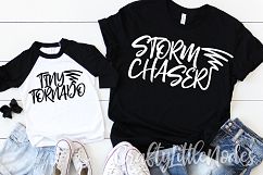 Storm Chaser &amp; Tiny Tornado Mother Child Duo Shirt SVG Product Image 1