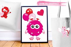 Valentine Monsters graphics and illustrations Product Image 5