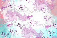 Unicorns Digital Paper , Scrapbook unicorn paper, Unicorn pattern, Unicorns background, Kids party unicorns, Birthday unicorn decorate Product Image 11