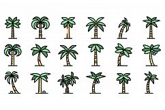 Palm icons set vector flat Product Image 1