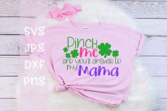 Pinch me and you&#039;ll answer to my Mama, St Patricks day, SVG Product Image 1