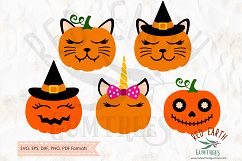 Pumpkin faces bundle, cute pumpkins in SVG,DXF,PNG,EPS,PDF Product Image 1