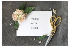 White &amp; gray floral mockup, flower stock images Product Image 4