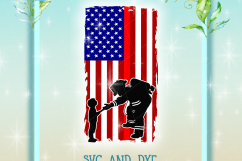 Firefighter with Child USA Flag SVG, Fire Fighter Svg Product Image 2