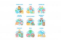 Food Application Set Icons Vector Illustrations Product Image 1