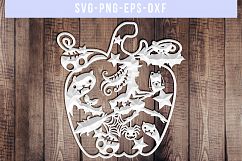Halloween SVG Cut File, Witch Papercut Template, DXF PNG EPS Product Image 3