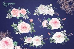 Delicate Roses Watercolor Clip Art Product Image 2