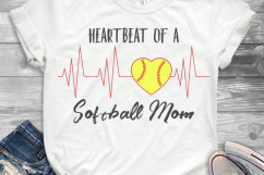 Softball Heartbeat SVG Product Image 1