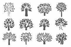 Tree logo illustration icon set Product Image 1