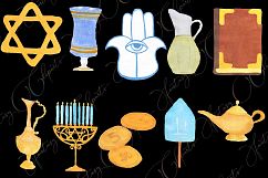 Hand Drawn Watercolor Hanukkah Clipart Product Image 2