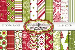 20 Simply Christmas: Mega Digital Paper Pack Collection Product Image 1