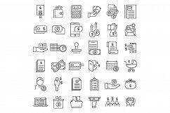 Allowance icons set, outline style Product Image 1