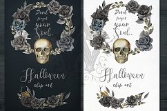 Halloween watercolor pack, Jack o Lantern pumpkin, wreath Product Image 11