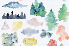 Winter watercolor backgrounds, Christmas textures Product Image 2