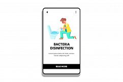 Bacteria Disinfection Spraying Man Toilet Vector Product Image 1