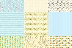 Easter digital paper Easter bunny scrapbook papers chick wallpaper easter eggs background carrot, flower, spring, planner sticker, yellow Product Image 2