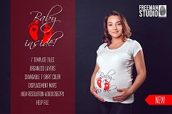 Pregnant Woman T-Shirt Mock-Up Product Image 1