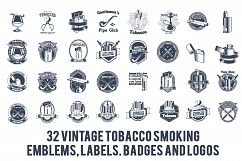 32 vintage tobacco smoking emblems, labels. badges and logos Product Image 2
