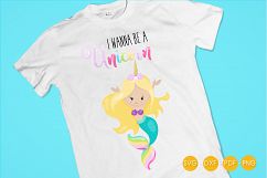 Wanna Be A Unicorn Mermaid cutting files svg, dxf, pdf, eps included - cut files for cricut and silhouette - Cutting Files SG Product Image 4