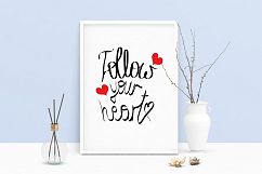 Printable Art Saying Follow Your Heart, Wall Art, .PDF, Typo Product Image 1