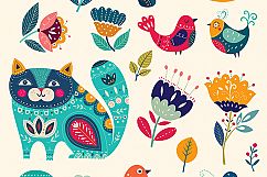 Illustration with cat and flowers Product Image 2