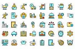 Home delivery icons set vector flat Product Image 1