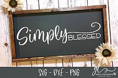 Simply Blessed - SVG Cut File - SVG, DXF &amp; PNG Product Image 1