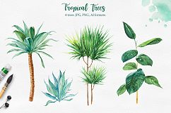 Tropical. Watercolor illustrations. Product Image 2