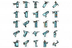 Silicone caulk gun icons set vector flat Product Image 1