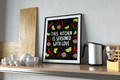 This kitchen is seasoned with love svg, kitchen svg, cooking svg, cook svg, kitchen decor svg, kitchen towel svg Product Image 2