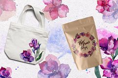 Purple Alstroemeria PNG watercolor set Product Image 7